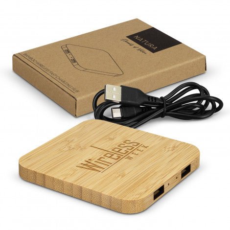 NATURA Bamboo Wireless Fast Charging Hub - Branding Evolution