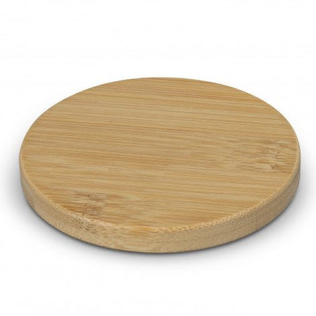 Bamboo Bottle Opener Coaster - Round - Branding Evolution