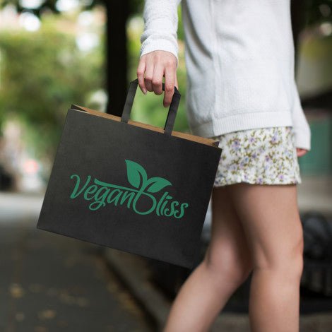 Large Flat Handle Paper Bag Landscape - Branding Evolution