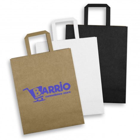 Large Flat Handle Paper Bag Portrait - Branding Evolution