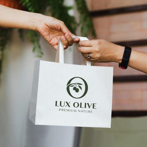Medium Flat Handle Paper Bag Landscape - Branding Evolution