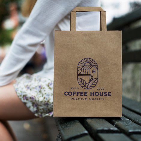Medium Flat Handle Paper Bag Portrait - Branding Evolution