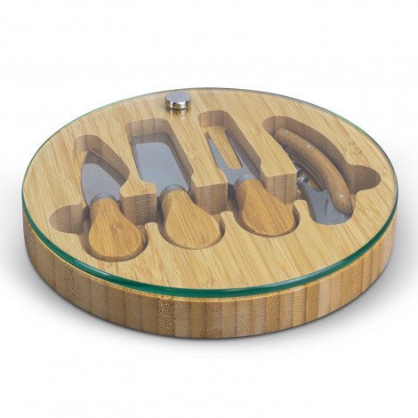 Natura Glass & Bamboo Cheese Board - Branding Evolution