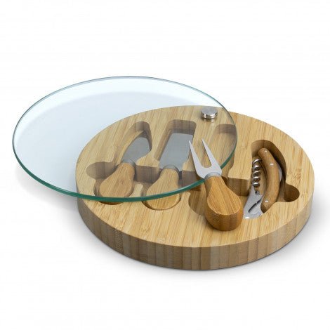 Natura Glass & Bamboo Cheese Board - Branding Evolution