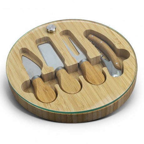 Natura Glass & Bamboo Cheese Board - Branding Evolution