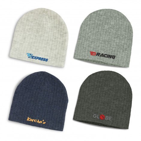 Nebraska Heather Cable Knit Beanie - Branding Evolution