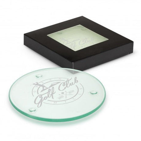 Venice Glass Coaster Set of 2 - Round - Branding Evolution