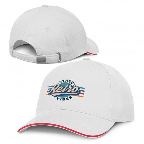 White Swift Cap with Coloured Trim - Branding Evolution