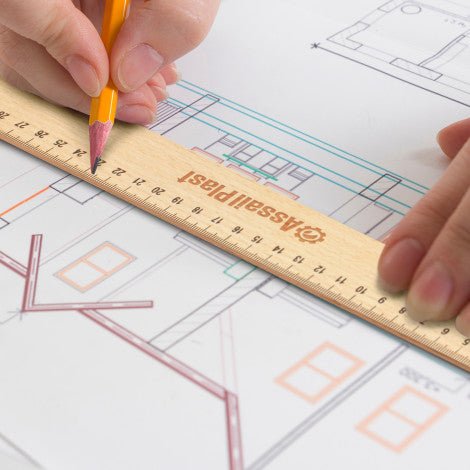 Wooden 30cm Ruler - Branding Evolution