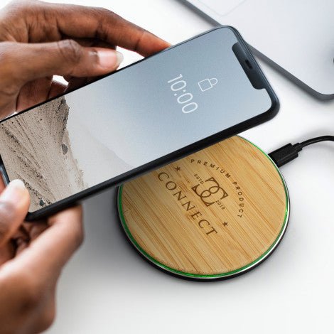 Bamboo 15W Wireless Fast Charger - Branding Evolution