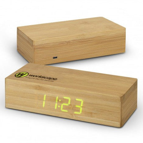 Bamboo Wireless Charging Clock - Branding Evolution