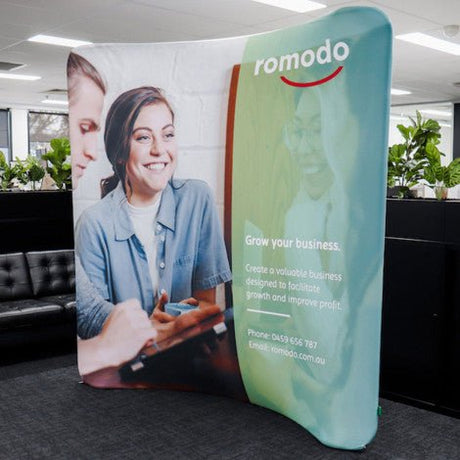 Curved Stretch Media Wall Small - Branding Evolution