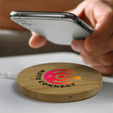 Vita Bamboo Wireless Charger - Round - Branding Evolution