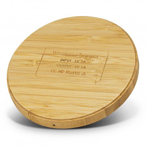 Vita Bamboo Wireless Charger - Round - Branding Evolution