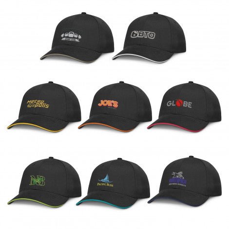 Black Swift Cap with Coloured Trim - Branding Evolution